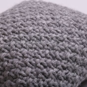 Coussin décoratif en laine tricoté à la main, couleur gris 5