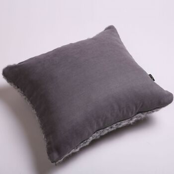 Coussin décoratif en laine tricoté à la main, couleur gris 7