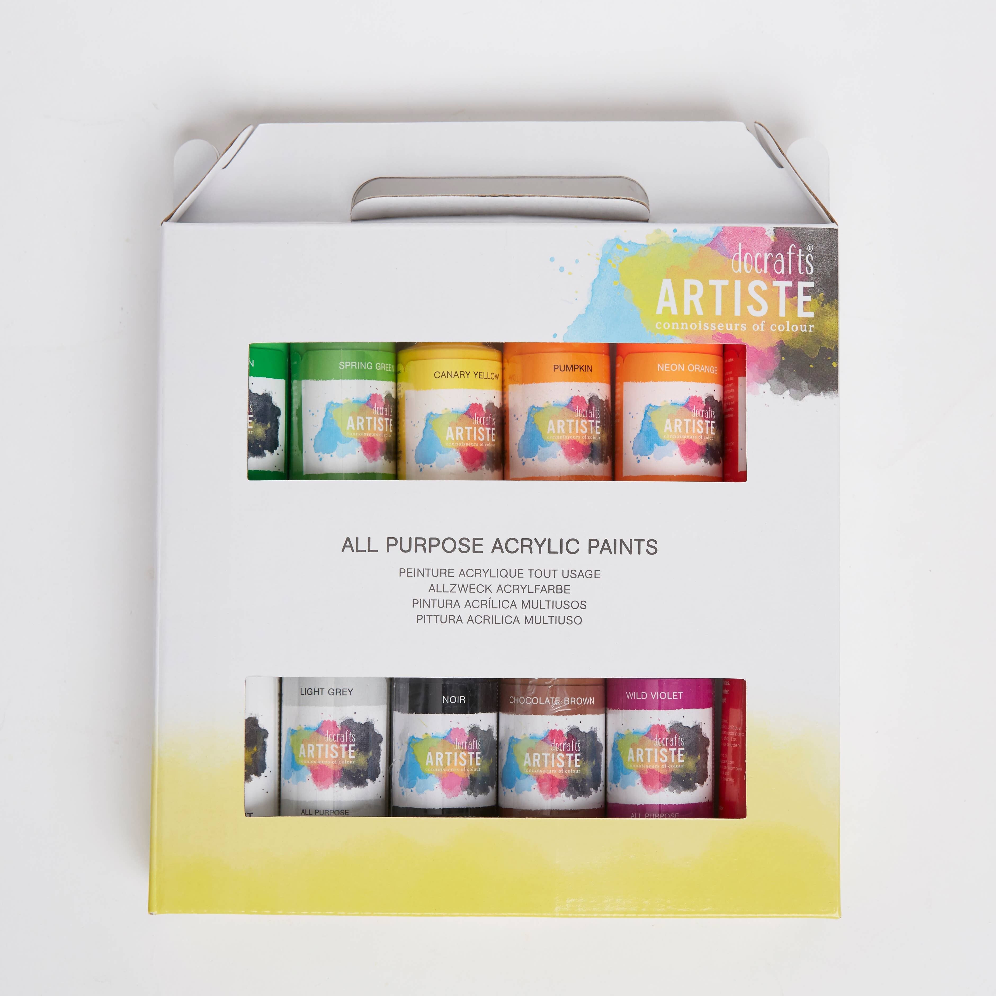 Artiste Acrylfarben zum Halloween-Thema, 59 ml, 12er-Set, erwecken Sie Ihr Halloween-Bastelwerk mit Acrylfarbe zum Leben, mischen Sie es für mehr Farben, verwenden Sie es auf Papier, Karton, Stoff, Holz, Keramik, Malzubehör