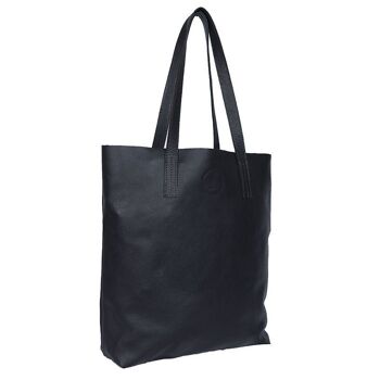 Shopper en cuir noir Amisha 1 3