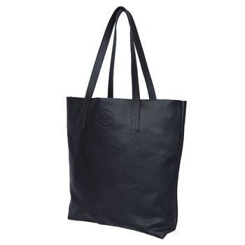 Shopper en cuir noir Amisha 2