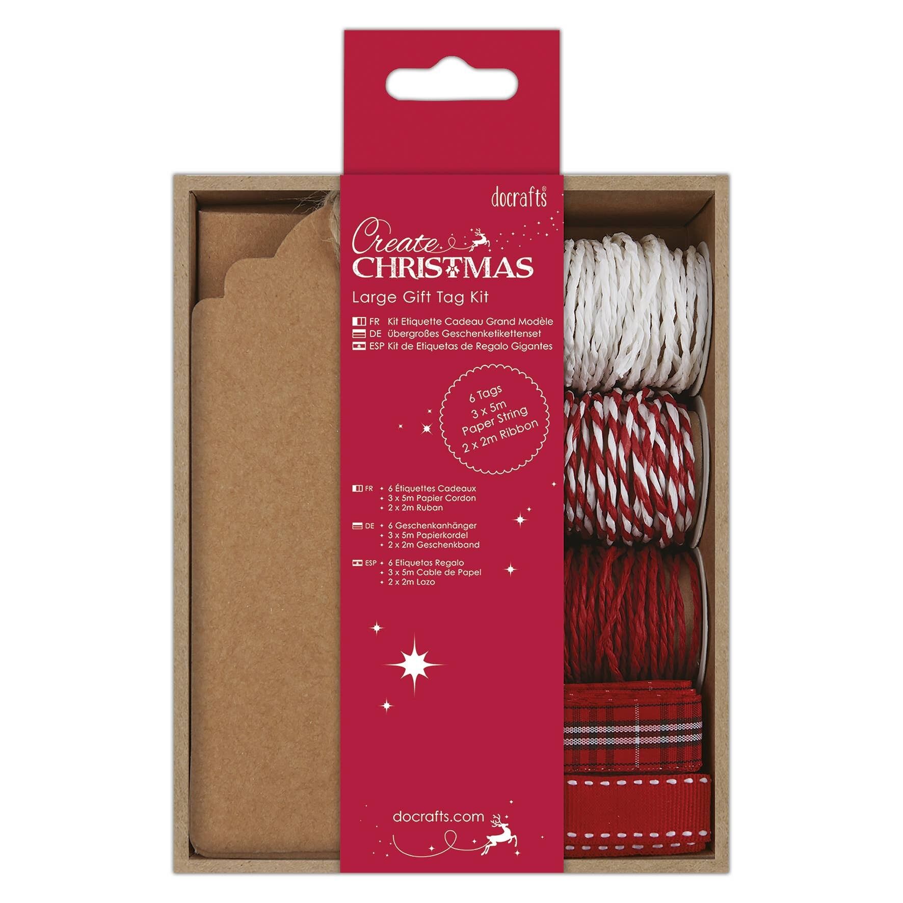 Crea un kit di etichette regalo grandi per Natale, multicolore, set da 11, materiali di consumo per la casa, progetti di artigianato e bricolage natalizi, ideale per lavoretti festivi per bambini e adulti