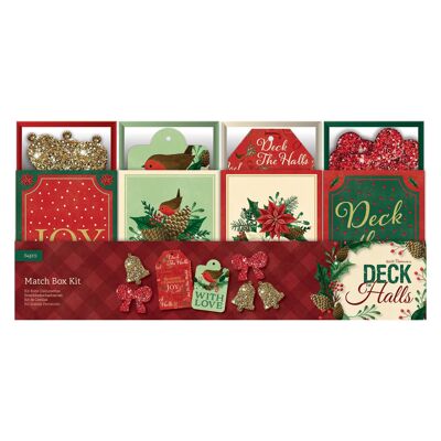 Papermania Deck The Halls, Streichholzschachtel-Set, mehrfarbig, 64er-Pack, Zubehör zum Basteln von Karten und Scrapbooking, Basteldekorationen für Erwachsene und Kinder, perfekt für Bastelprojekte zu Hause