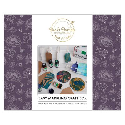 Bee & Bumble Easy Marbling Paint Kit – Standard, zum Erzielen eines Marmorierungseffekts auf einer Vielzahl von Medien, einfach ein paar Tropfen ins Wasser geben, ein Muster erstellen und eintauchen, Farben für einen aufregenden Effekt mischen