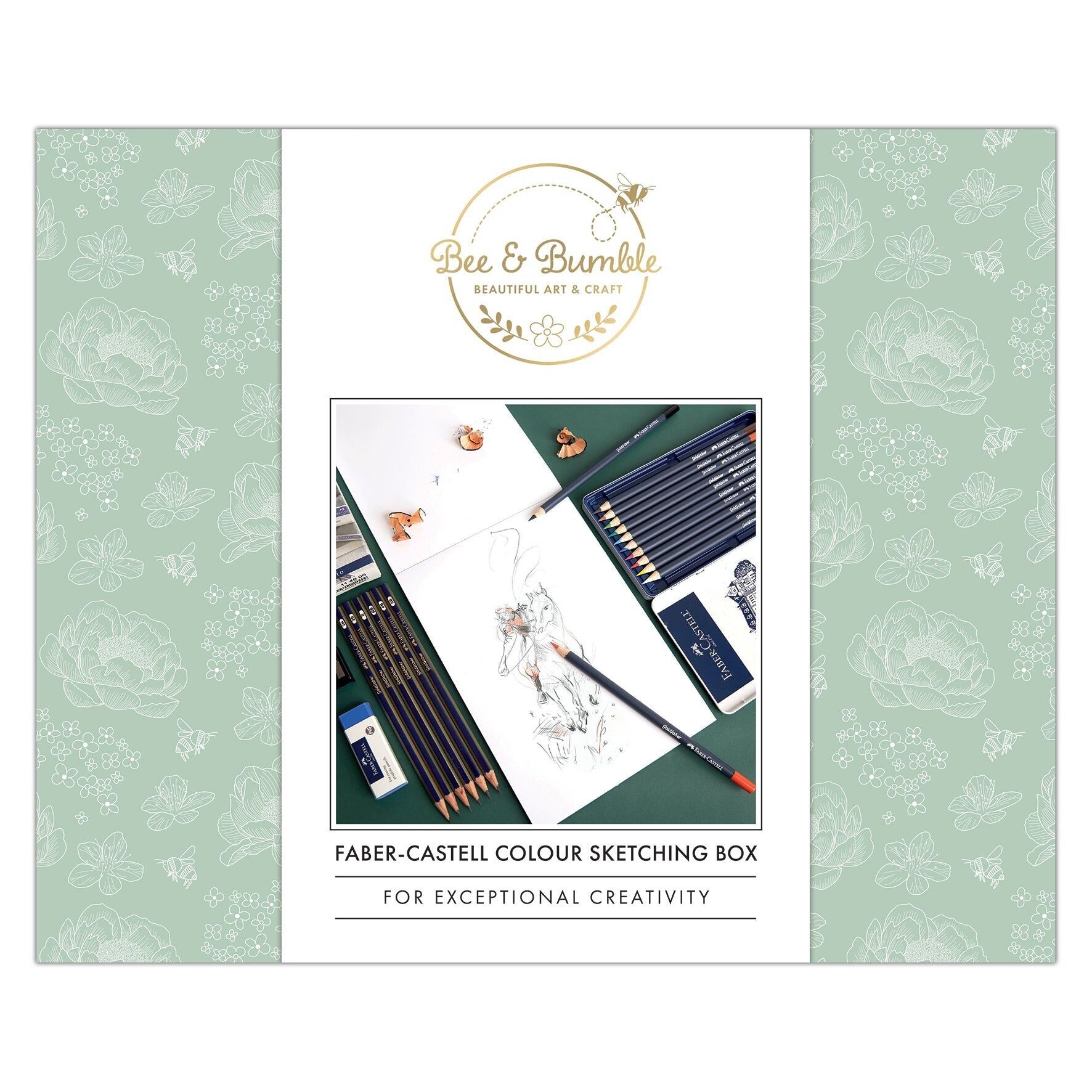 Bee & Bumble Faber-Castell Colouring Set, For Drawing, Sketching, Colouring, Doodle And More, A5 Sketch Paper Pad Included, Essentials For Your Art Supplies Stash