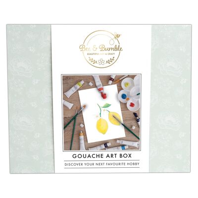Bee & Bumble Gouache Art Box Bastelset zum Malen mit Gouachefarben, ideal für Erwachsene und Kinder, egal ob professionelle oder angehende Künstler