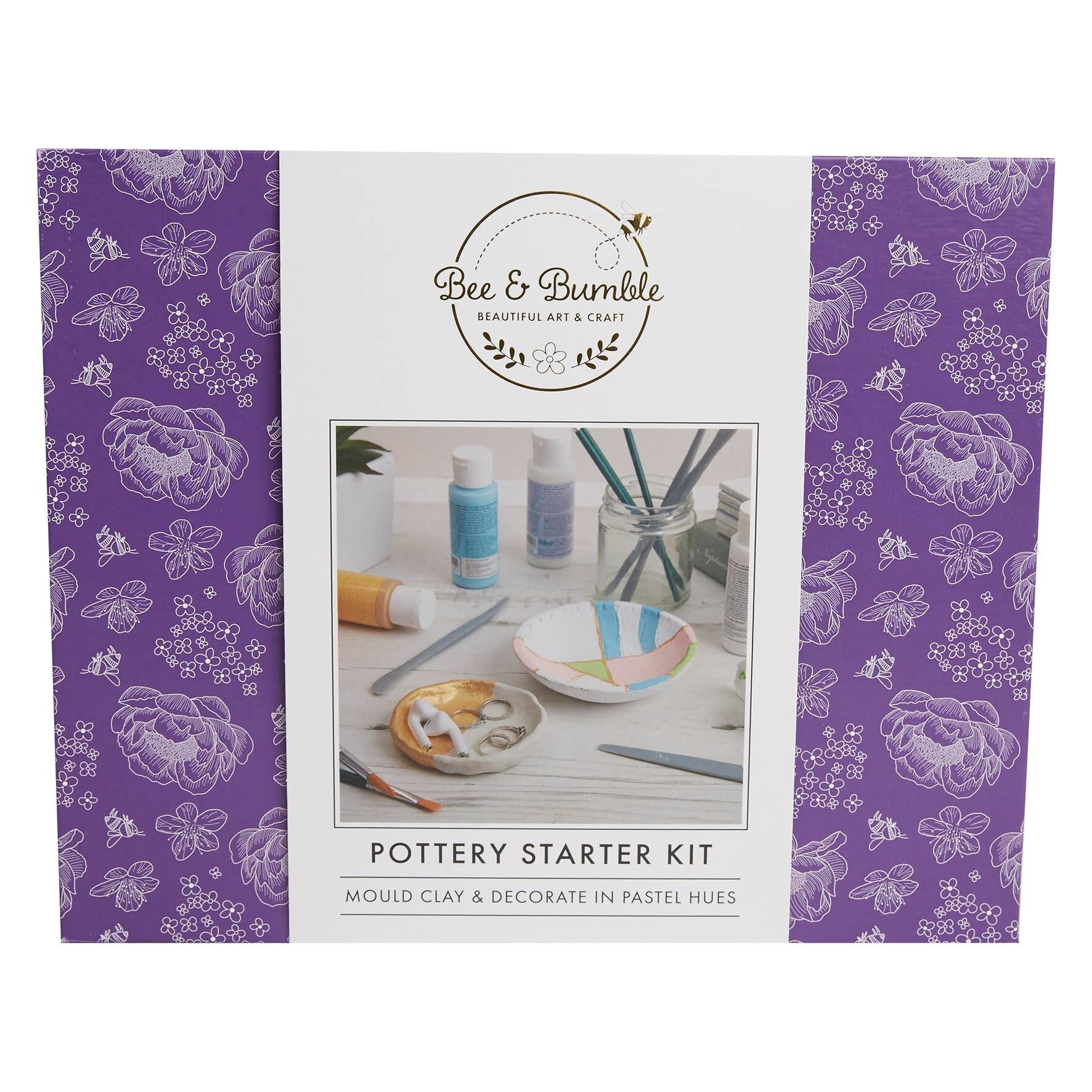 Bee & Bumble Pottery Starter Kit – Pastell, Pastellfarben, Einzel-Bastelset, DIY, Kunst und Handwerk, Wachs, einzigartiges Geschenk