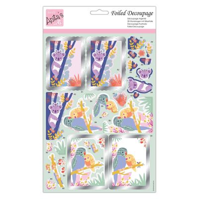 Anita's A4 Koalas & Company, Decoupage Sheet, Accessories Supplies For Craft, Paper Craft, Scrapbooking, Card Making, Origami, Ideal for Adult Craft, Adds Textured Pattern To Craft Projects
