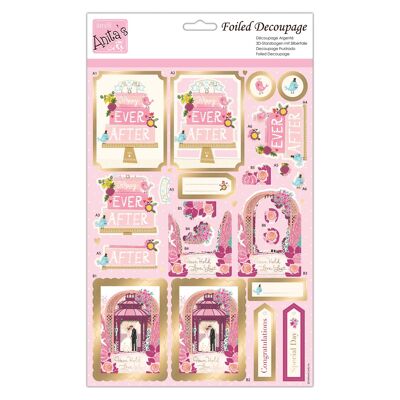Anita's A4 Happy Ever After Decoupage Sheet, Accessories Supplies For Craft, Paper Craft, Scrapbooking, Card Making, Origami, Ideal for Adult Craft, Adds Textured Pattern To Craft Projects