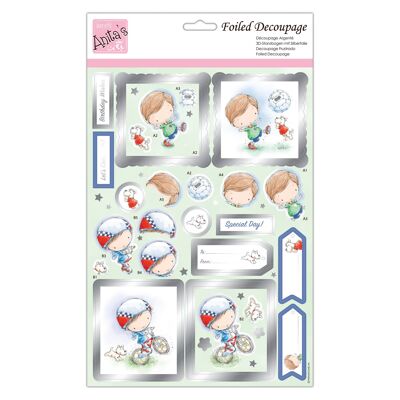 Anita's A4 Little Adventures Decoupage Sheet, Accessories Supplies For Craft, Paper Craft, Scrapbooking, Card Making, Origami, Ideal for Adult Craft, Adds Textured Pattern To Craft Projects