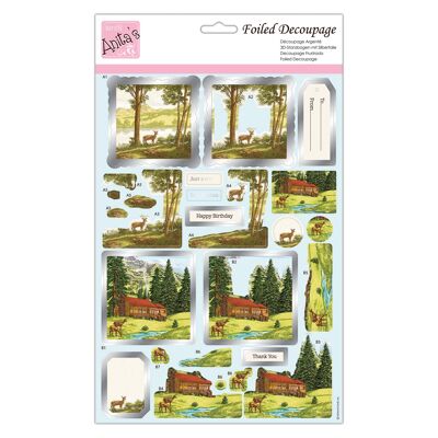 Anita's A4 Deer Valley Decoupage Sheet, Accessories Supplies For Craft, Paper Craft, Scrapbooking, Card Making, Origami, Ideal for Adult Craft, Adds Textured Pattern To Craft Projects