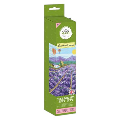 Simply Make Kit de manualidades con pintura artística con lentejuelas de diamante A4 - Lavanda de Provenza, ideal para adultos, niños y adolescentes, artesanía perfecta para pasatiempos