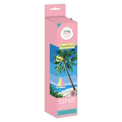 Kit artigianale per pittura artistica con diamanti e paillettes A4 - Spiaggia deserta, ideale per adulti, bambini e adolescenti