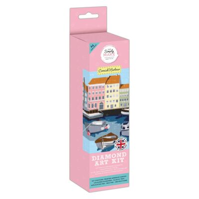 Kit artigianale per pittura artistica con diamanti e paillettes, formato A5, colore: Porto della Cornovaglia, ideale per adulti, bambini e adolescenti