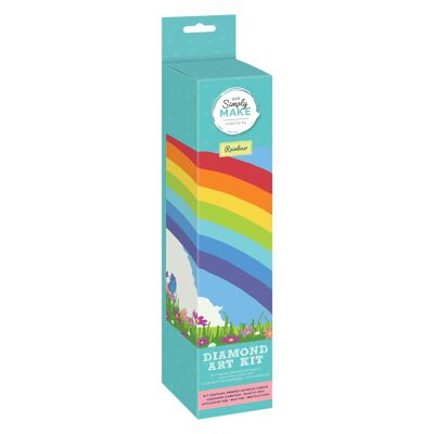 Simply Make Diamond Art Kit – Regenbogen – Diamant-Malsets für Erwachsene, lebendige Bildleinwand mit Zubehör, für Heimdekoration oder als Accessoire zum Aufhängen an der Wand, Edelsteinwerkzeug enthalten – Kunst- und Bastelset