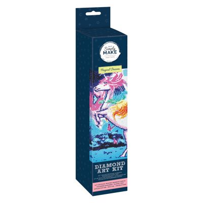 Simply Make Diamond Art Kit - Magical Unicorn - Diamond Painting Kits for Adults, Vibrant Picture Canvas with Accessories, For Home Decor or Wall Hang Accessory, Gem Tool Included - Art & Craft Kit