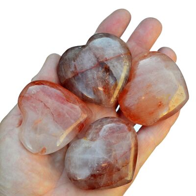 Cristal de cœur de quartz de feu (40 mm - 55 mm)