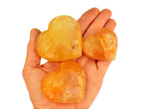 Yellow Hematoid Quartz Heart (50mmm - 75mm) - Golden Healer Quartz