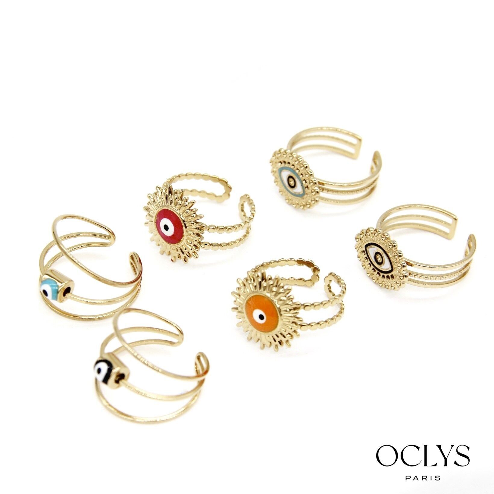 Set of 12 Yona stainless steel rings