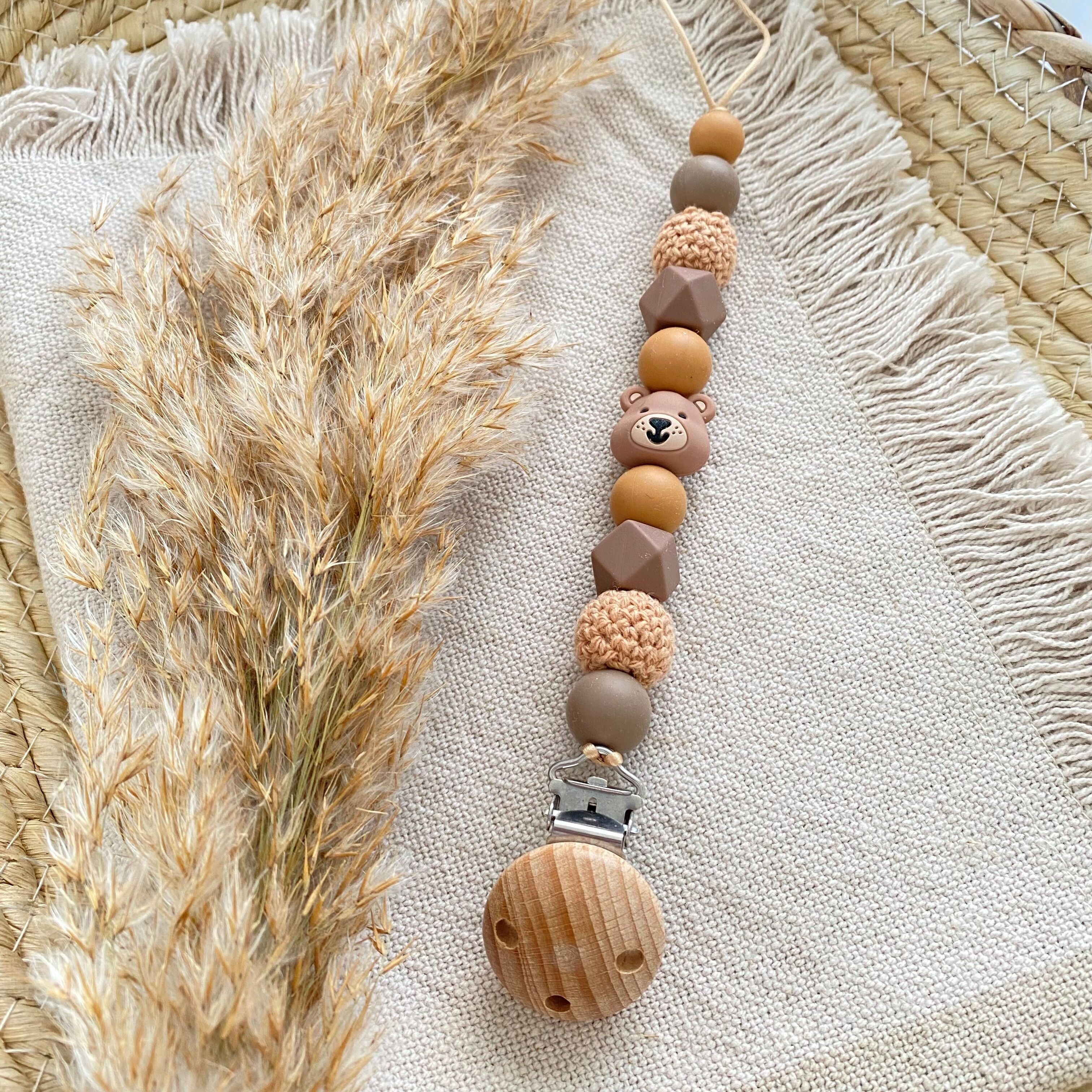 Clip per ciuccio Orsetto Marrone Cammello