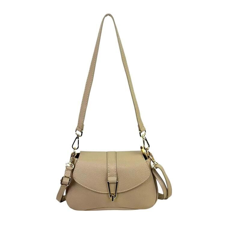 Borsa a tracolla da donna in pelle con manico removibile e cerniera