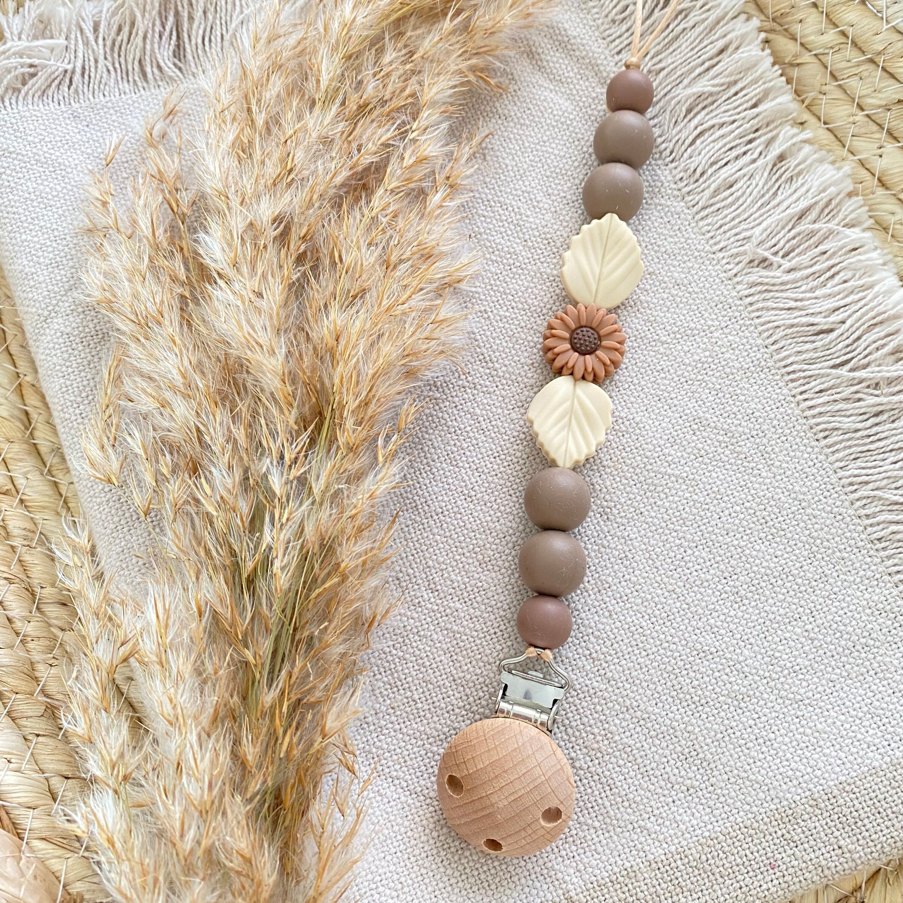 Catenella per ciuccio Blossom Daisy Brown Cream