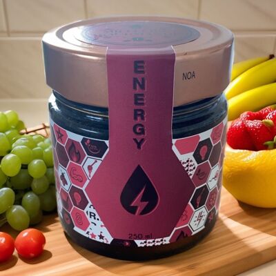 Miele di giuggiola energizzante naturale - 250 g - Infuso con 8 ingredienti attivi per aumentare la tua energia