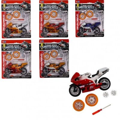 Blister Moto 13 Cm Con Accesorios 3 Colores