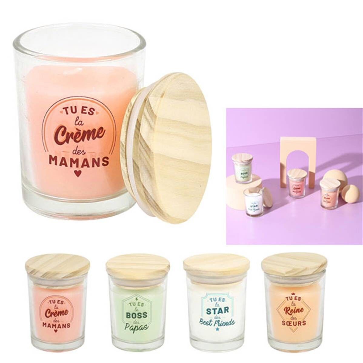 Candela profumata regalo per la famiglia Top in legno