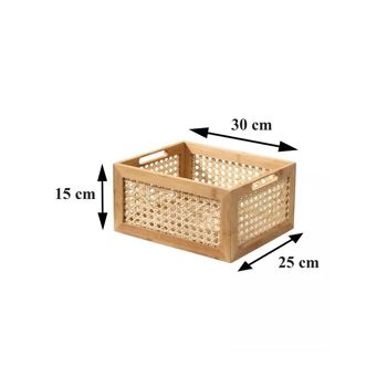 Boîte en Bambou et Rotin Moyen Modèle - H15 cm 3