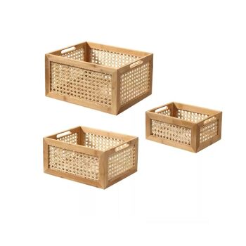 Boîte en Bambou et Rotin Moyen Modèle - H15 cm 6