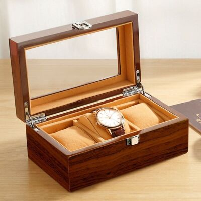 Caja de almacenamiento de relojes de madera