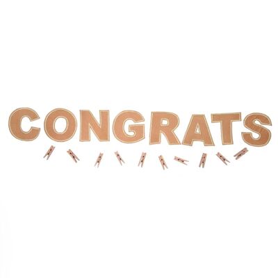 Wimpelkette mit Cutwork-Buchstaben „Congrats“