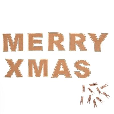 Wimpelkette mit Cutwork-Buchstaben Merry Xmas
