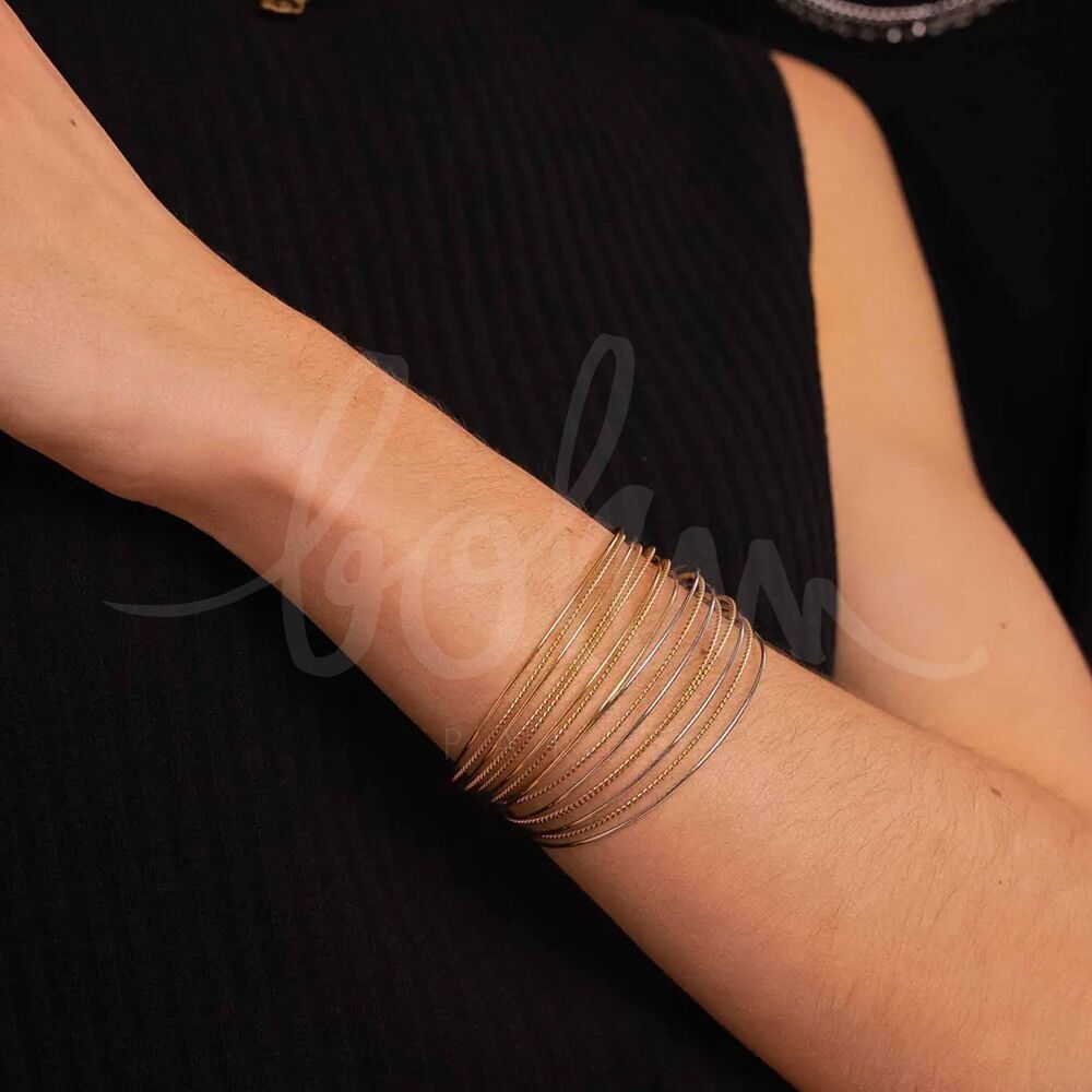 Bracciale Olana - 8 file lisce e ritorte