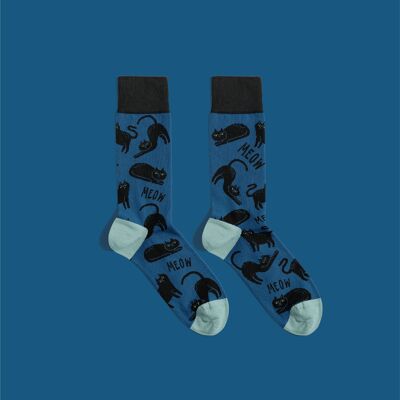 Calcetines de gatos negros | calcetines de gatos | calcetines amantes de los gatos ? calcetines gato mamá y papá