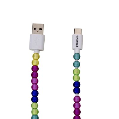 CABLE TEKMEE USB TYPE-C COLOR PERLAS 1M