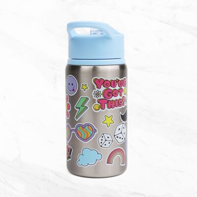 Sticker Splash Metall-Wasserflasche für Kinder