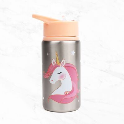 Botella de agua infantil metálica Unicornio