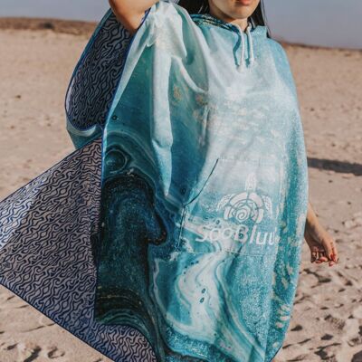 Schnelltrocknender und leichter „OCEAN“-Surfponcho oder Strandponcho – rPET