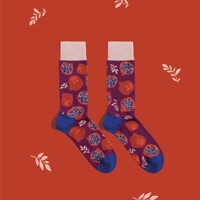 Chaussettes grenade | chaussettes de fruits | chaussettes juteuses