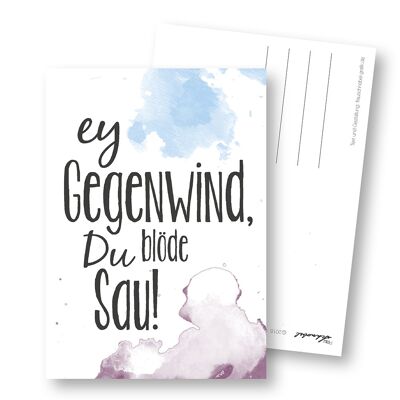 Postkarte "Gegenwind"