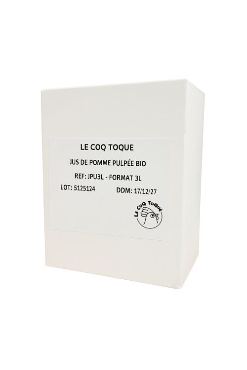 Jus de pomme pulpé bio BIB 3L
