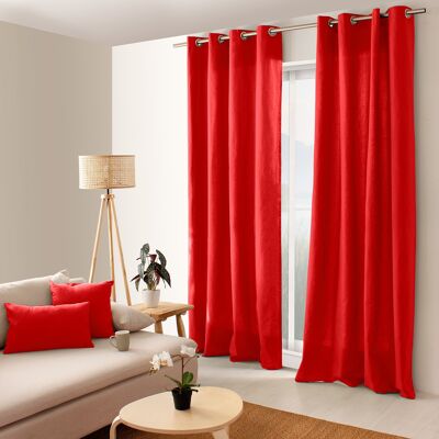 Ösenvorhang, 135 x 240 cm, Rot, 100 % Baumwolle, PANAMA-Kollektion