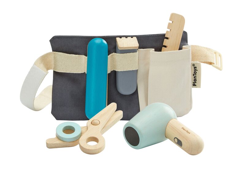 Set Coiffure Jeu D'imitation Chariot Menage Enfant CLEMENT CLEMENTINE - Set De Barbier - Jeu D'Imitation - 102110 - Bleu - Plastique - Métier - Barbe - Jouet Enfant - Piles Non