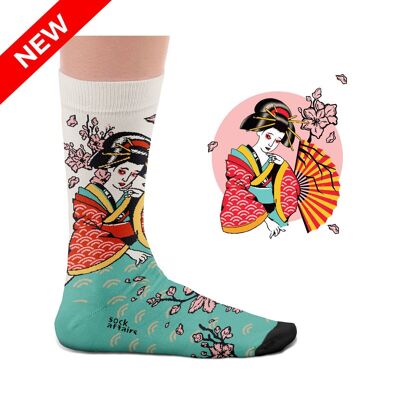 Traditionelle Geisha-Tattoo-Socken