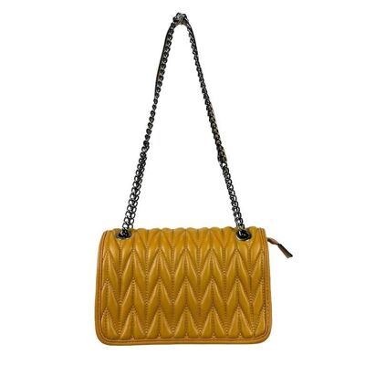 Borsa a tracolla da donna in materiale sintetico con manici e patta regolabili