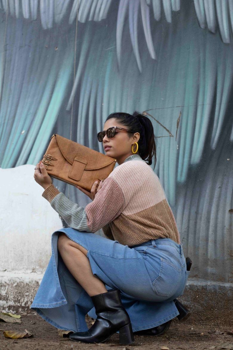 Borsa a mano in pelle riciclata - ANITA