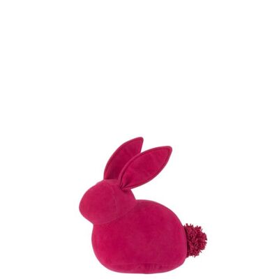 Conejo deco opaco terciopelo rosa small