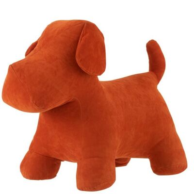 Perro deco opaco terciopelo naranja large